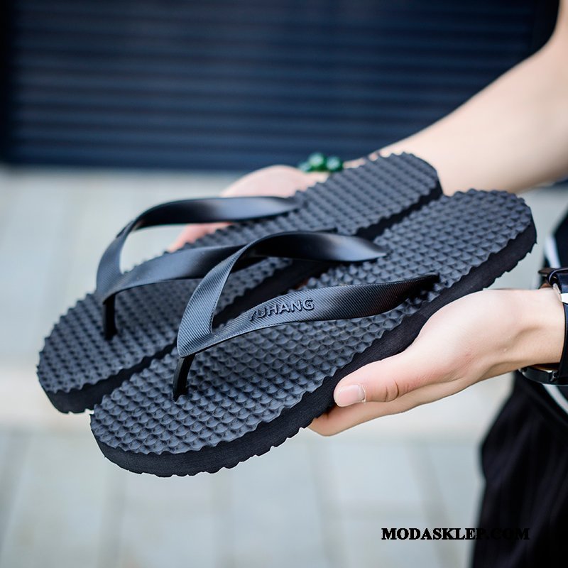 Męskie Japonki Sklep Buty Casual Antypoślizgowe Kapcie Osobowość Czarny