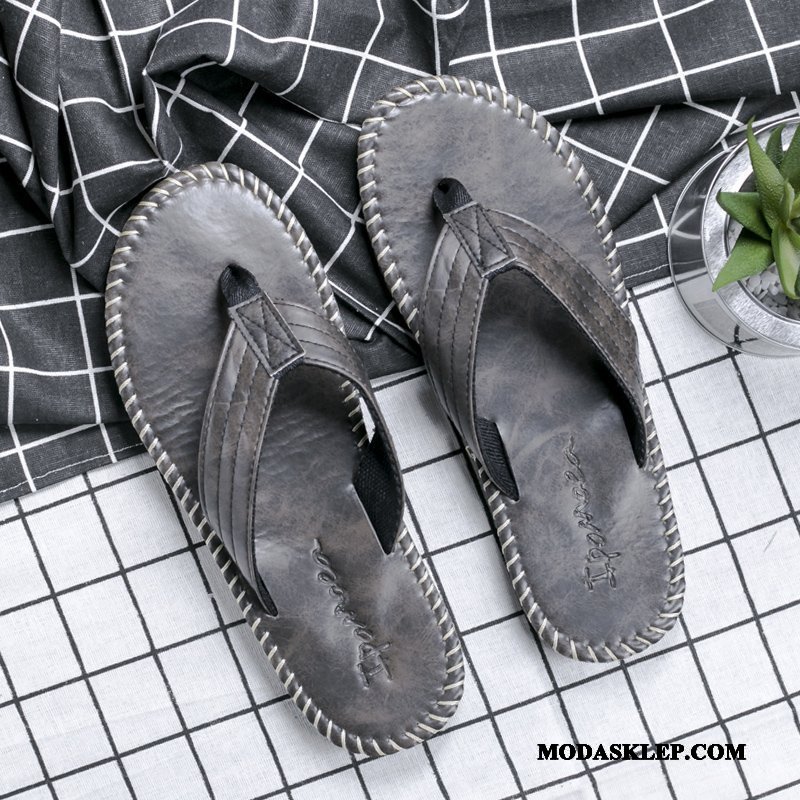 Męskie Japonki Sklep Trendy Plażowe Odzież Wierzchnia Moda Męska Brązowy