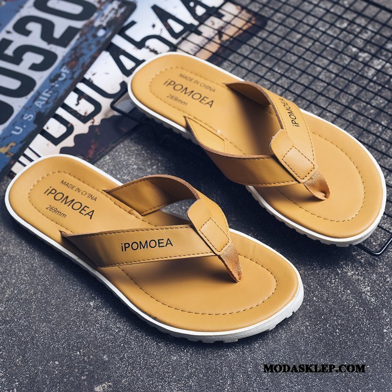 Męskie Japonki Sklep Trendy Plażowe Odzież Wierzchnia Moda Męska Brązowy