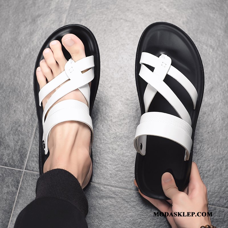 Męskie Japonki Tanie Buty Odzież Wierzchnia Męska Plażowe Skóra Czarny