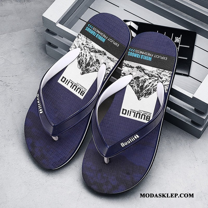Męskie Japonki Tanie Outdoor Plażowe Student Buty Tendencja Niebieski