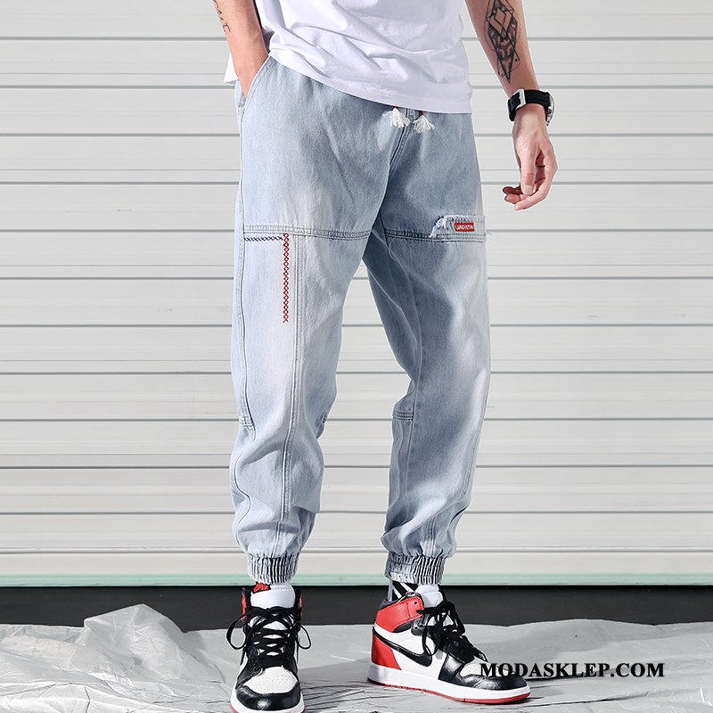 Męskie Jeansy Na Sprzedaż Slim Fit Długie Wiosna Jesień Lato Czarny
