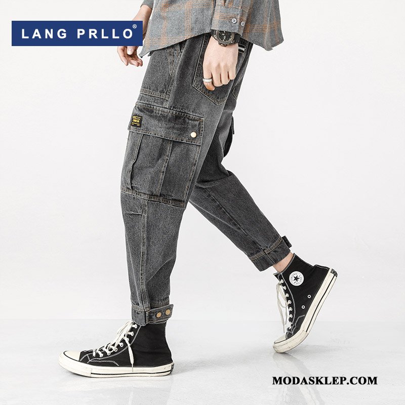 Męskie Jeansy Online Modna Marka Szerokie Męska Harlan Slim Fit Czarny