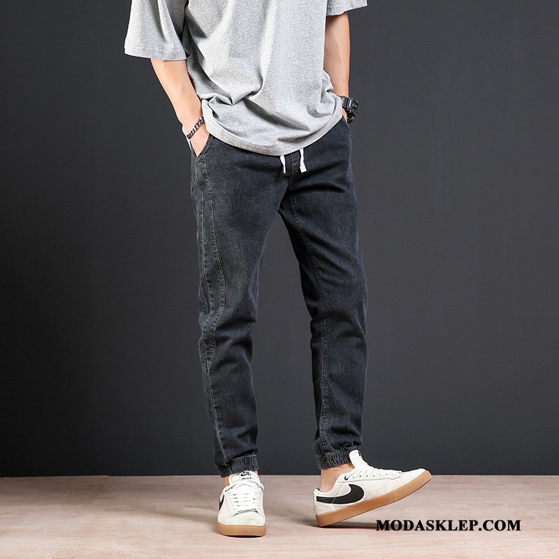 Męskie Jeansy Sklep Sportowe Męska Nowy Casual Slim Fit Niebieski