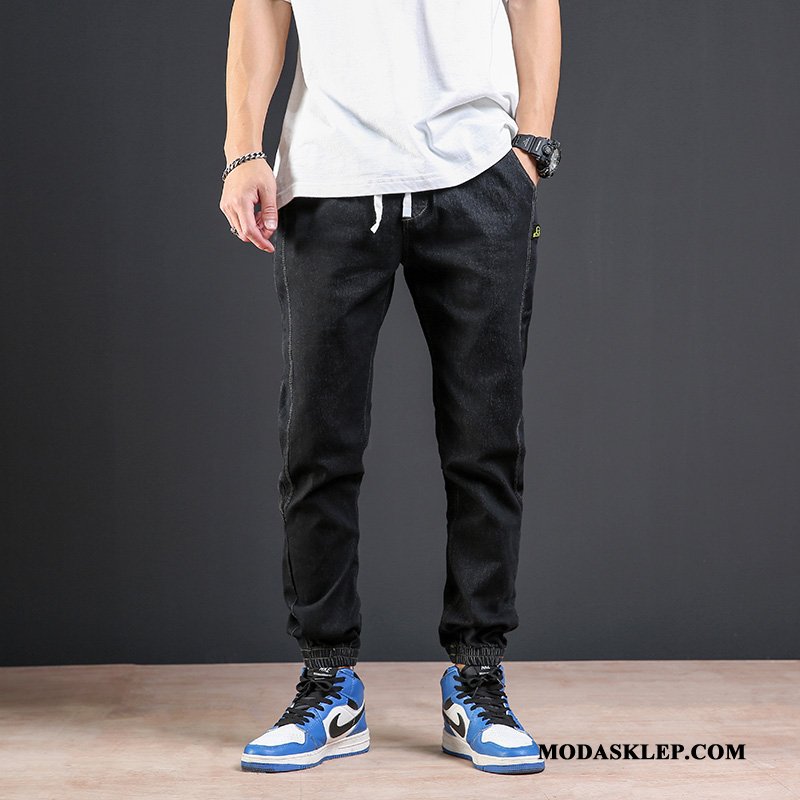 Męskie Jeansy Sklep Sportowe Męska Nowy Casual Slim Fit Niebieski