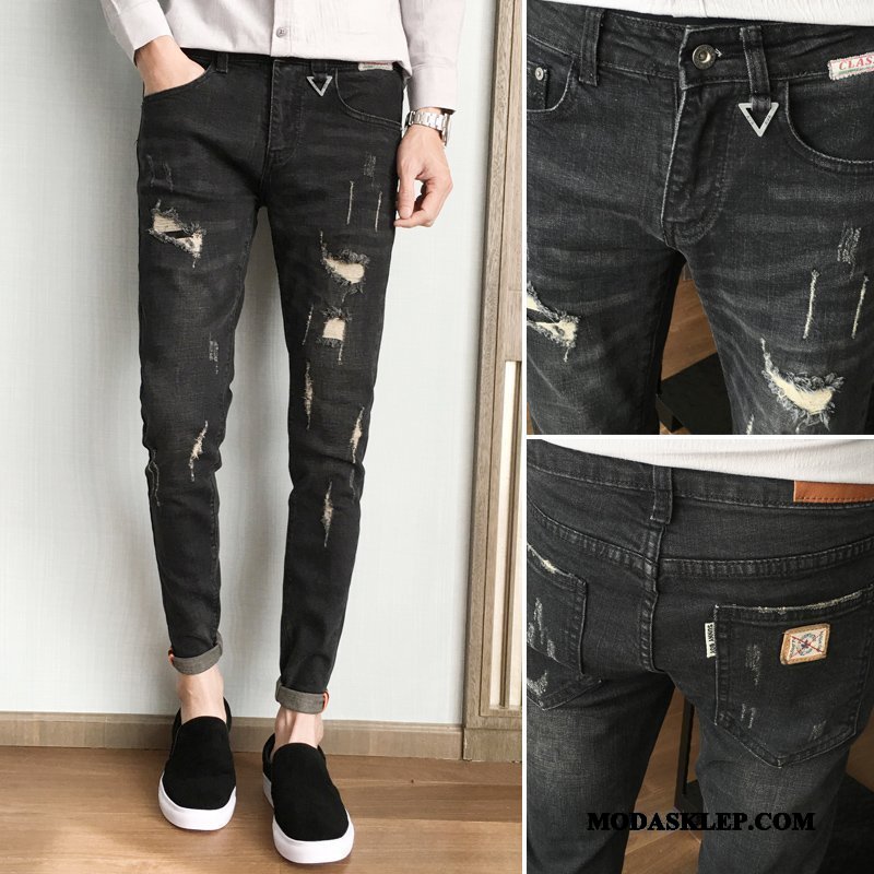 Męskie Jeansy Sprzedam Dżinsy Nowy Casual Tendencja Spodnie Niebieski