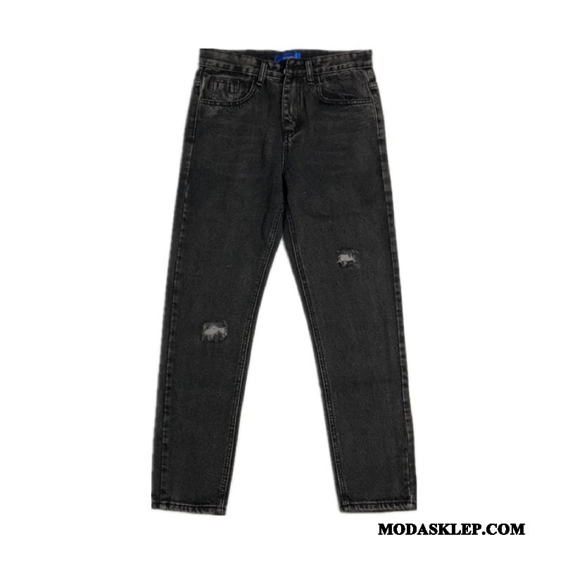 Męskie Jeansy Sprzedam Spodnie Dżinsy Tendencja Proste Slim Fit Niebieski