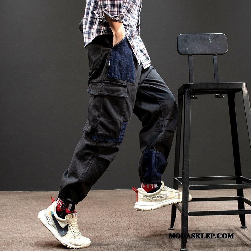 Męskie Jeansy Tanie Casual Proste Denim Tendencja Szerokie Czarny