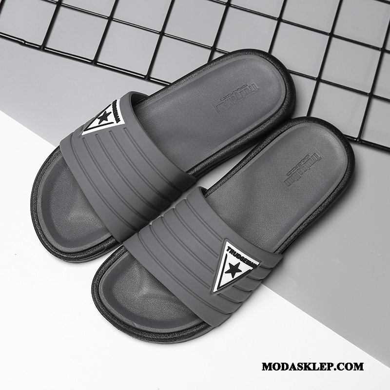 Męskie Kapcie Online Lato Plażowe Miękka Podeszwa Odzież Wierzchnia Moda Niebieski