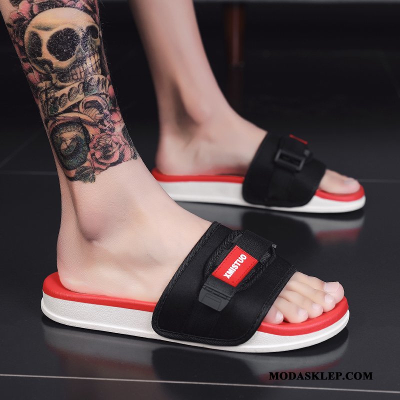 Męskie Kapcie Sklep Buty Antypoślizgowe Lato Plażowe Moda Czarny