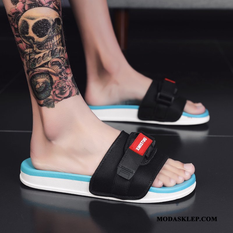 Męskie Kapcie Sklep Buty Antypoślizgowe Lato Plażowe Moda Czarny