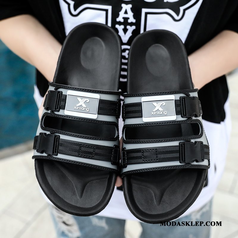 Męskie Kapcie Sklep Do Kąpieli Casual 2019 Outdoor Tendencja Czarny Czerwony
