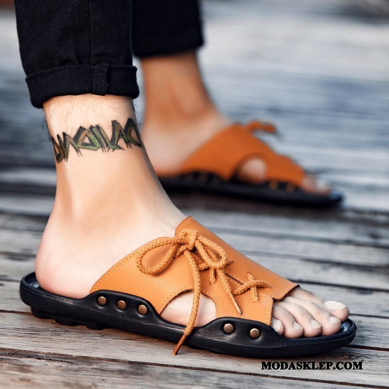 Męskie Kapcie Sklep Tendencja Sandały Outdoor Plażowe Lato Czarny
