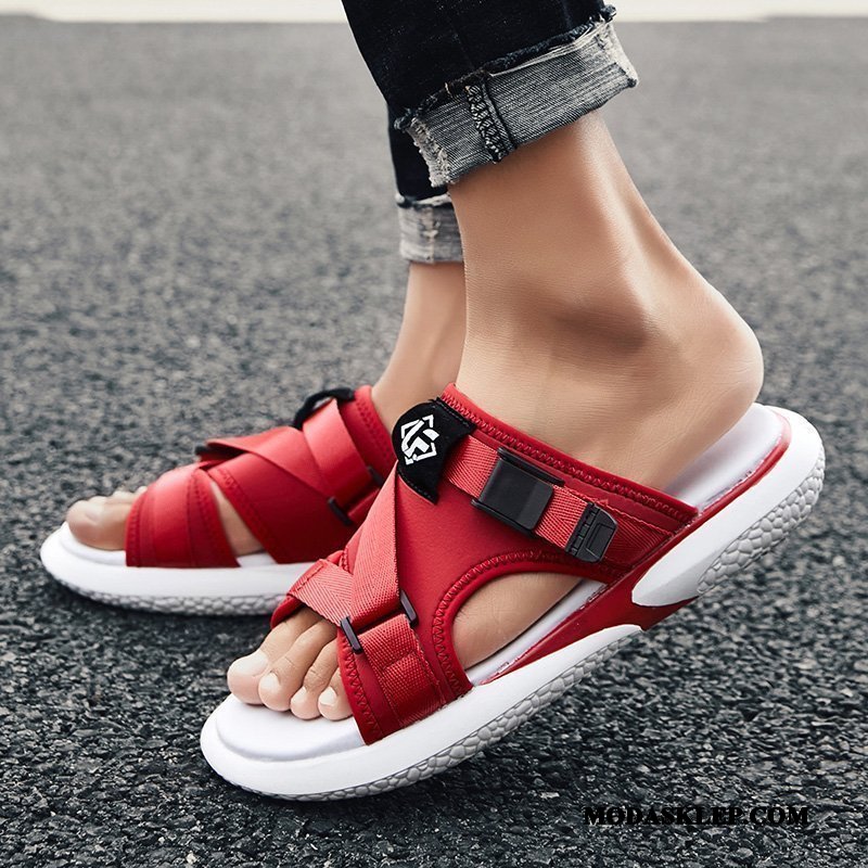 Męskie Kapcie Sprzedam Sportowe Moda Outdoor Sandały Buty Czarny Czerwony