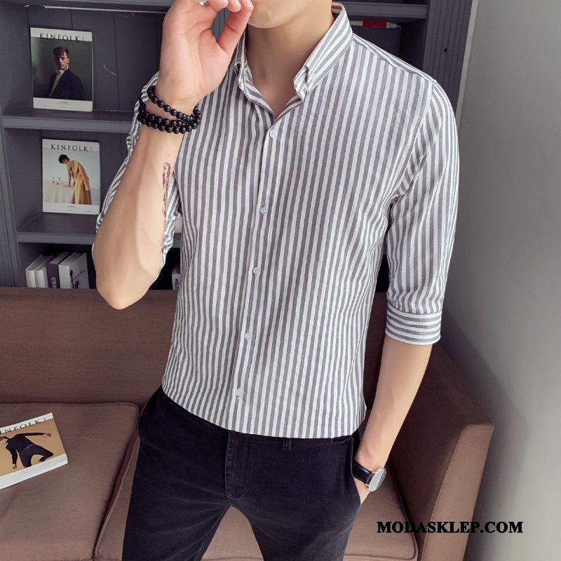 Męskie Koszula Sprzedam Pół Rękaw Slim Fit Piękny Lato Męska Proszek Czerwony