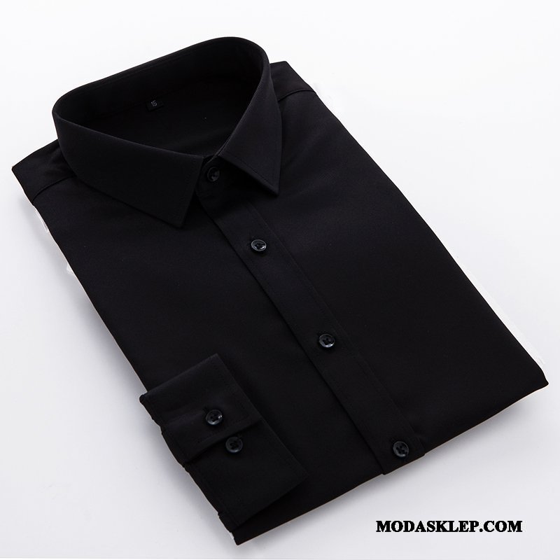 Męskie Koszula Tanie Biznes Jesień 2019 Casual Slim Fit Czysta Fioletowy Biały