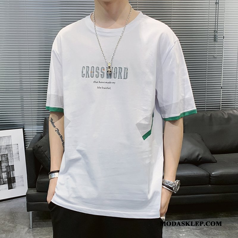 Męskie Koszulki Tanie Lato Nowy T-shirt Casual Modna Marka Biały