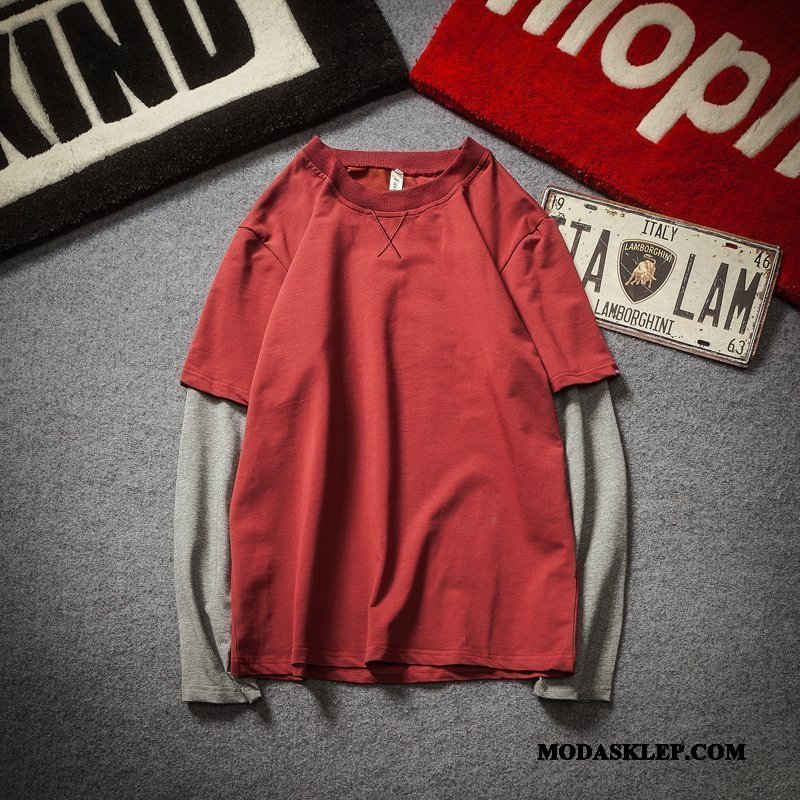 Męskie Koszulki Tanie Modna Marka Podkoszulek Młodzież Pullover Jesień Czarny