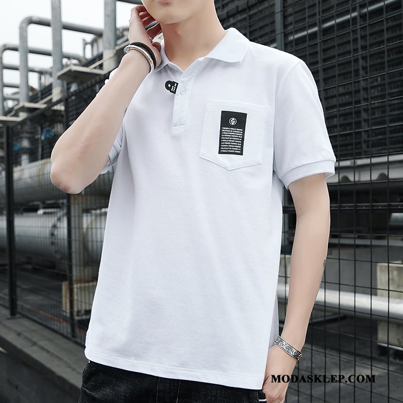 Męskie Koszulki Tanie Polo Topy Szerokie Tendencja T-shirt Szary