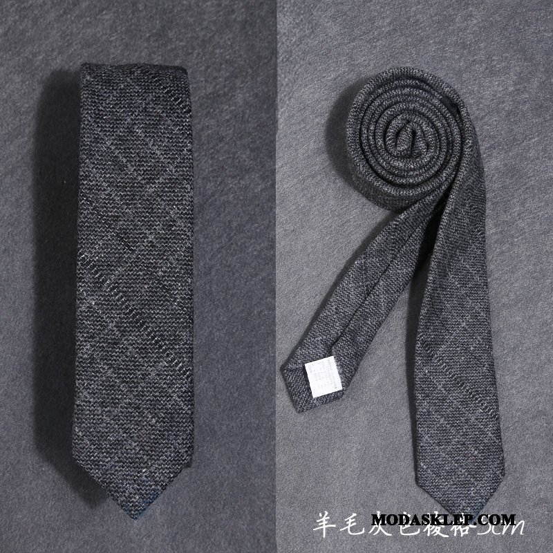 Męskie Krawat Dyskont Sukienka Wełna Moda Męska Ukośne Paski Czysta Srebrny Czarny