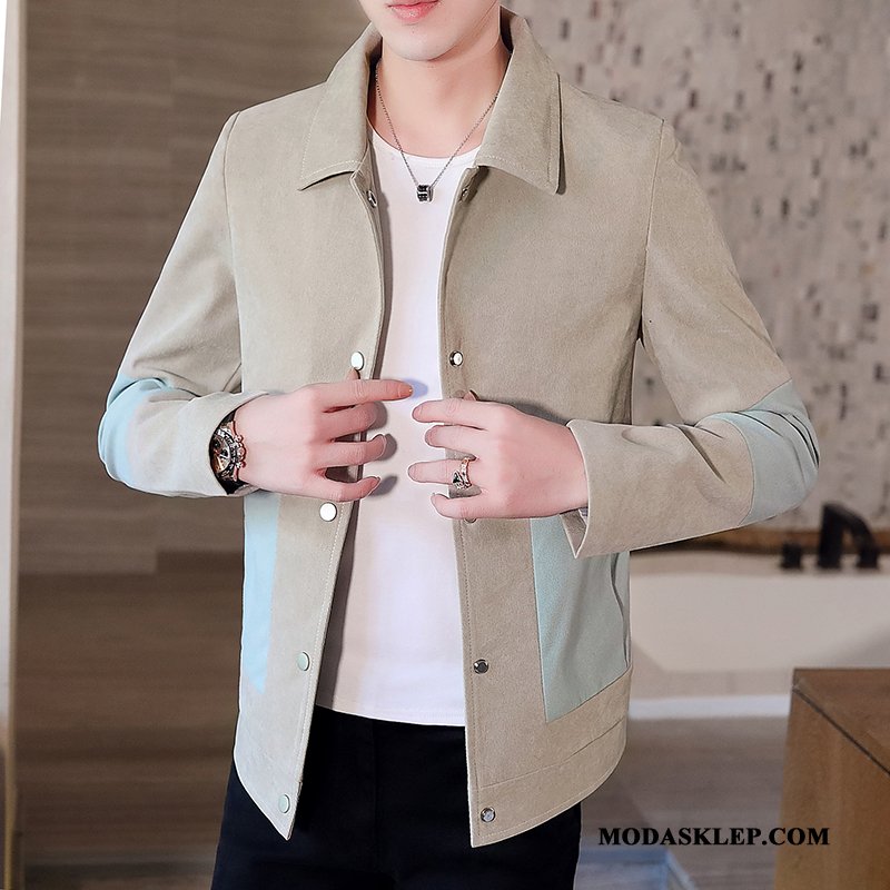 Męskie Kurtki Dyskont Slim Fit Casual Tendencja Męska Piękny Czarny
