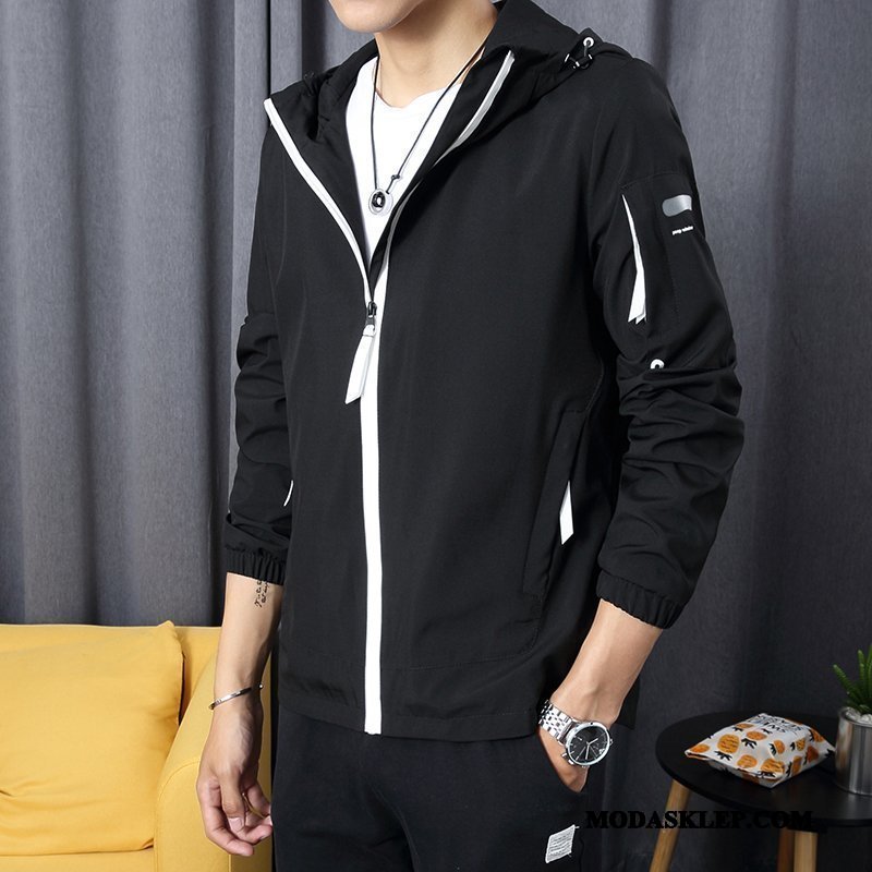 Męskie Kurtki Kup 2019 Slim Fit Cienka Kurtka Wiosna Czerwony