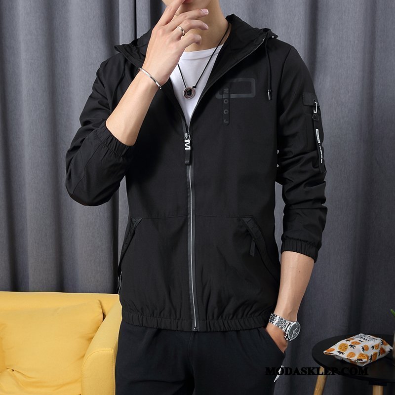 Męskie Kurtki Kup 2019 Slim Fit Cienka Kurtka Wiosna Czerwony