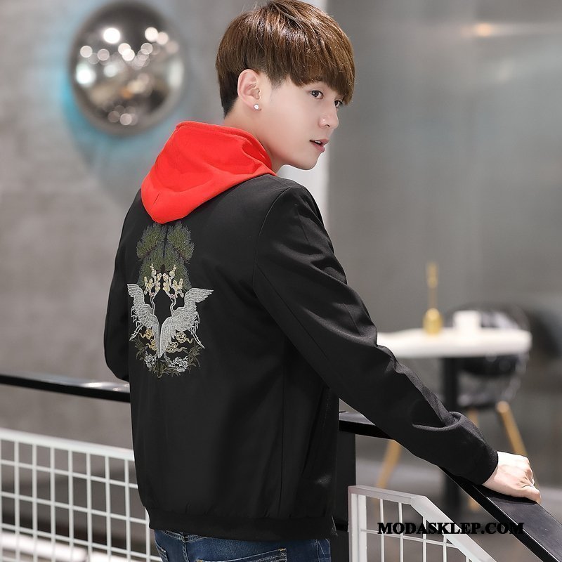 Męskie Kurtki Kup Wiosna Jesień Kurtka Slim Fit Baseball Zielony