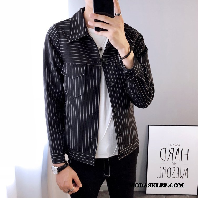 Męskie Kurtki Sprzedam 2019 Nowy Slim Fit Krata Męska Szary