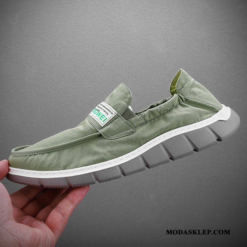 Męskie Mokasyny Dyskont Loafers Miękka Podeszwa Buty Niskie Slip On Czarny