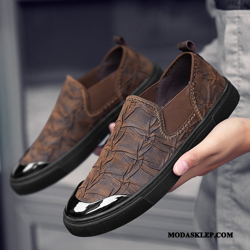 Męskie Mokasyny Kup Casual 2019 Buty Żeglarskie Lato Skórzane Buty Brązowy