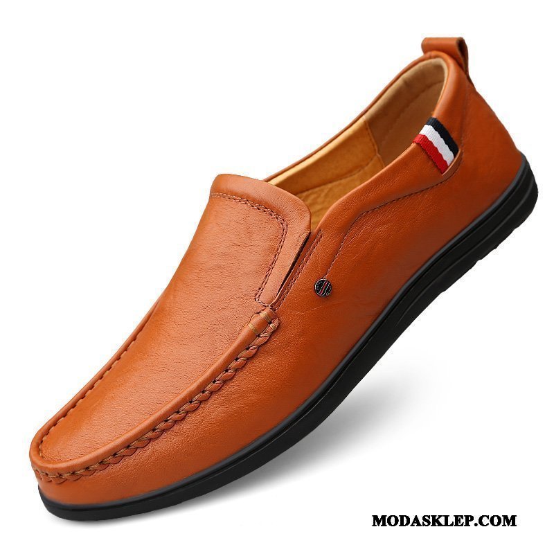 Męskie Mokasyny Kup Casual Miękka Podeszwa Buty Skóra Buty Żeglarskie Brązowy