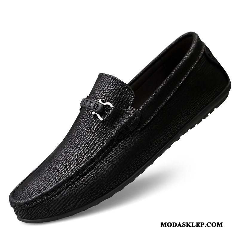 Męskie Mokasyny Kup Prawdziwa Skóra Casual Buty Brytyjski Skórzane Buty Biały