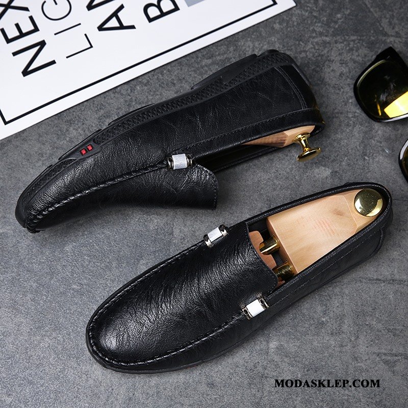 Męskie Mokasyny Kupię 2019 Buty Lato Miękka Podeszwa Skórzane Buty Szary