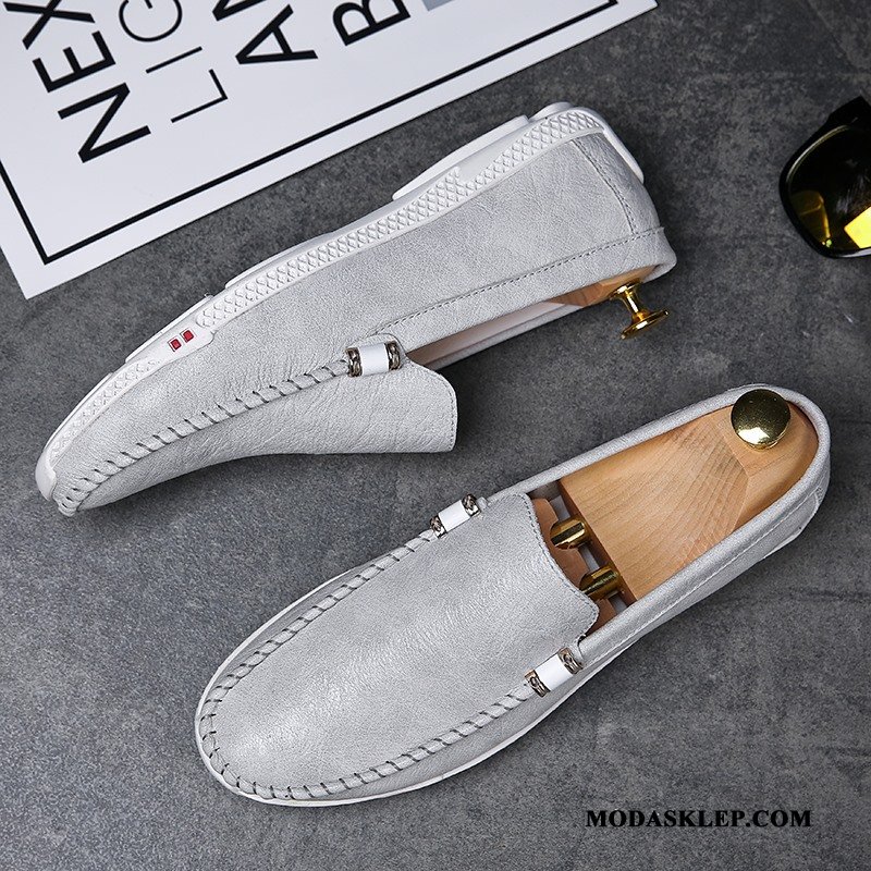 Męskie Mokasyny Kupię 2019 Buty Lato Miękka Podeszwa Skórzane Buty Szary