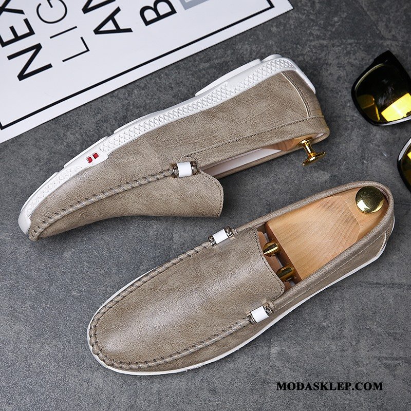 Męskie Mokasyny Kupię 2019 Buty Lato Miękka Podeszwa Skórzane Buty Szary