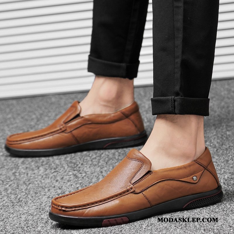 Męskie Mokasyny Kupię Biznes Oddychające Casual Prawdziwa Skóra Buty Czarny