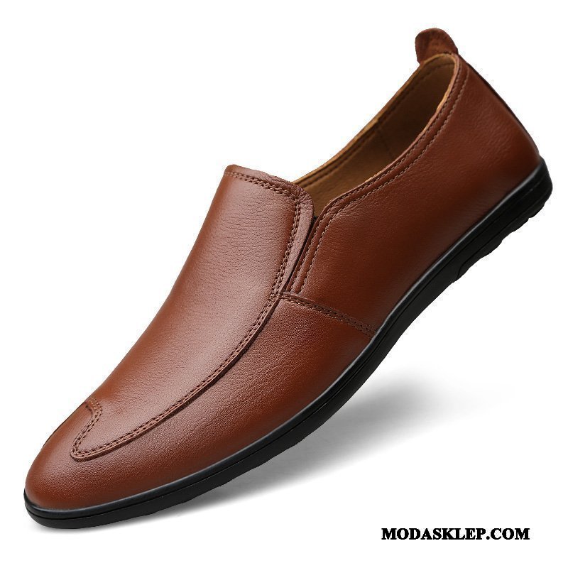 Męskie Mokasyny Kupię Lato Prawdziwa Skóra Buty Żeglarskie 2019 Tendencja Brązowy