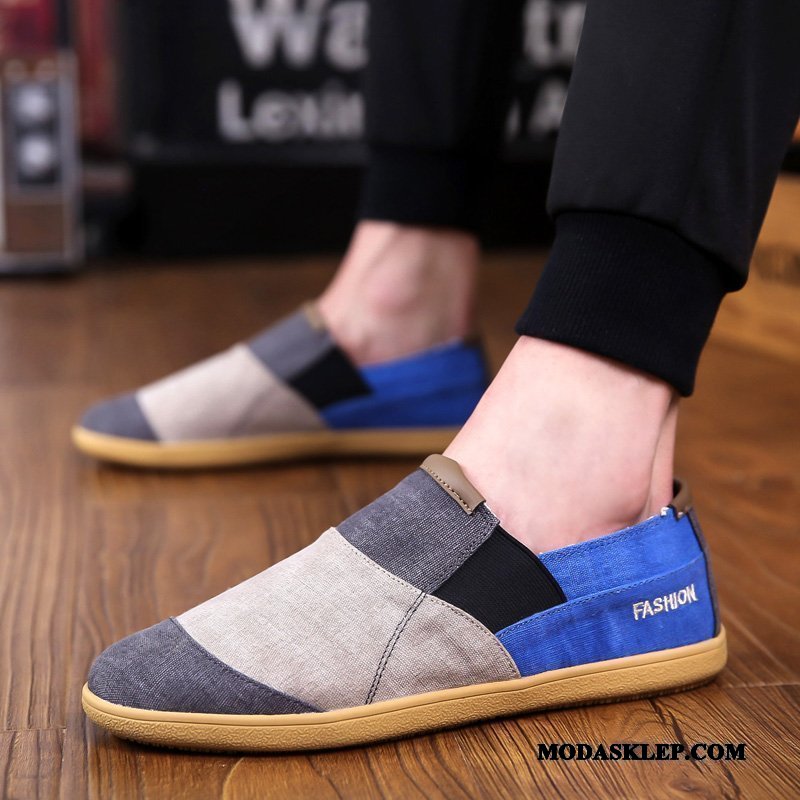 Męskie Mokasyny Kupię Tendencja Canvas Buty Wiosna Buty Żeglarskie Niebieski