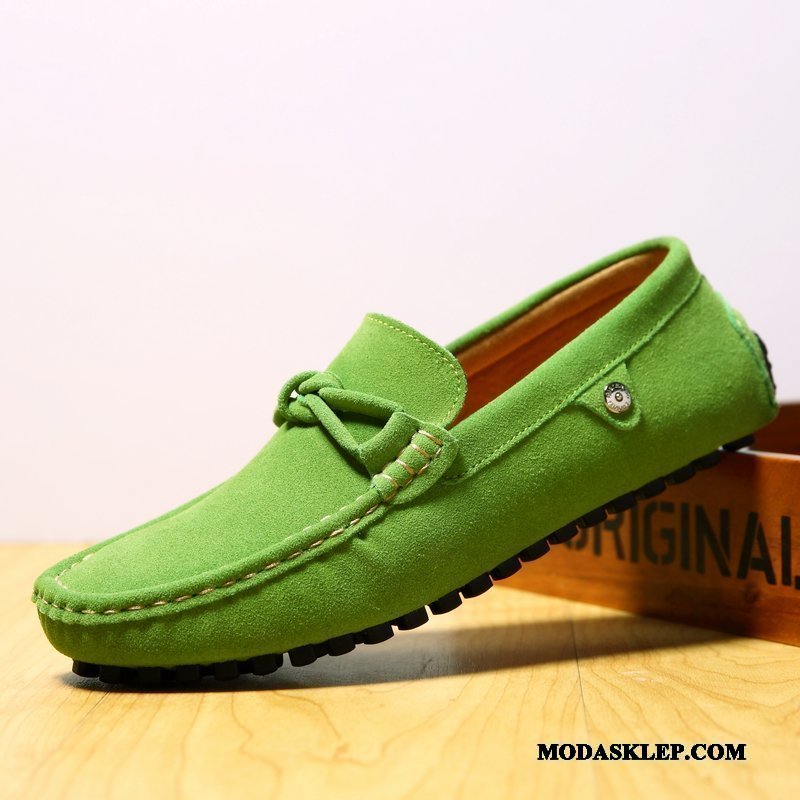 Męskie Mokasyny Oferta Buty Męska Slip On Lato Okrągły Burgund Zielony