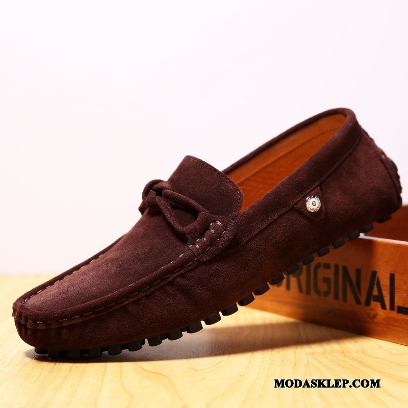 Męskie Mokasyny Oferta Buty Męska Slip On Lato Okrągły Burgund Zielony
