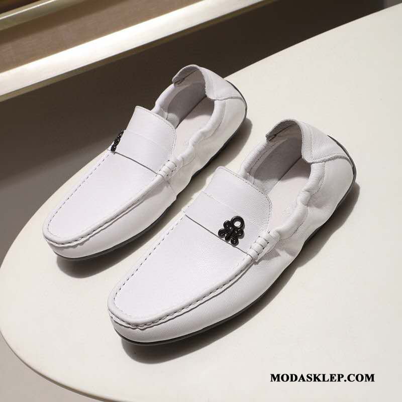 Męskie Mokasyny Oferta Buty Prawdziwa Skóra Antypoślizgowe Casual Męska Brązowy