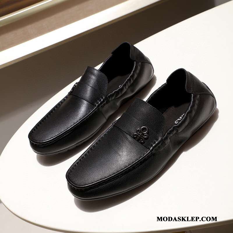 Męskie Mokasyny Oferta Buty Prawdziwa Skóra Antypoślizgowe Casual Męska Brązowy