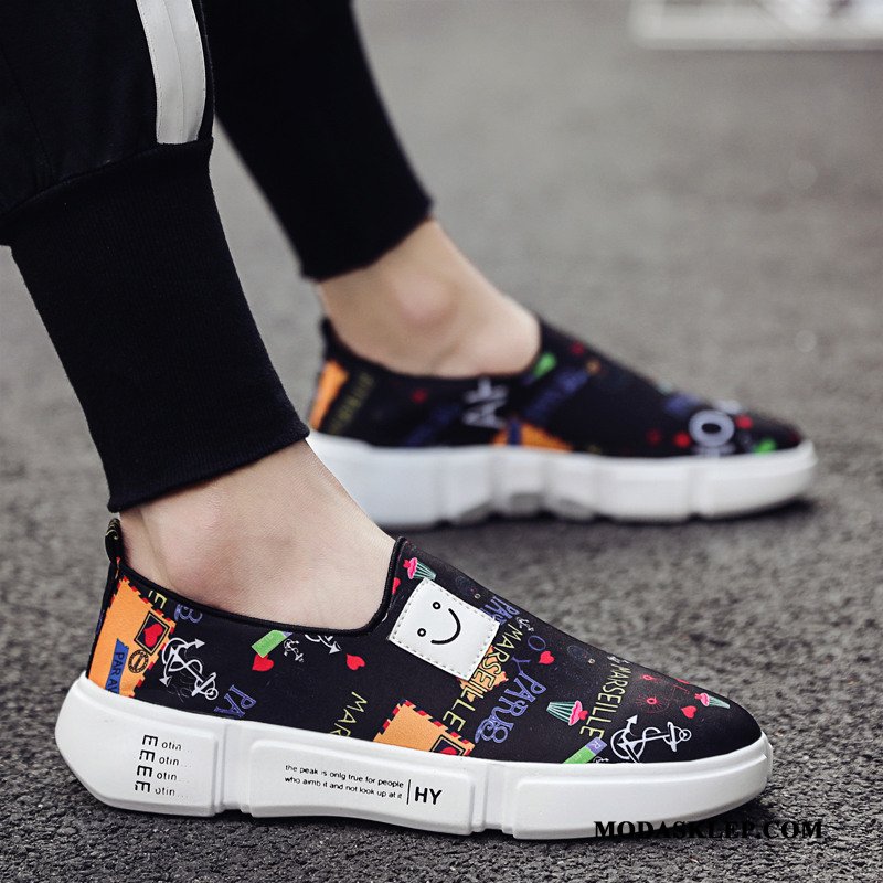 Męskie Mokasyny Oferta Graffiti Tendencja Męska Buty Lato Biały Czarny