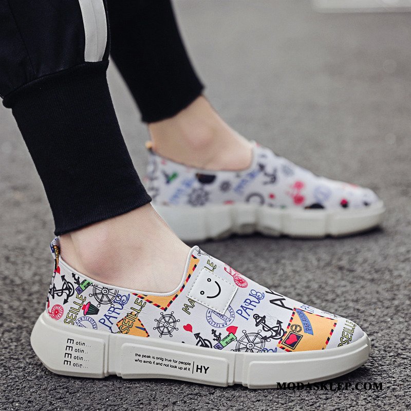 Męskie Mokasyny Oferta Graffiti Tendencja Męska Buty Lato Biały Czarny