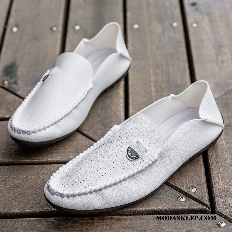 Męskie Mokasyny Oferta Młodzież Tendencja Oddychające 2019 Wiosna Biały