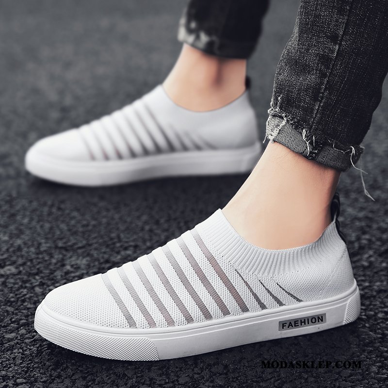 Męskie Mokasyny Online Buty Lato Buty Na Deskorolke 2019 Siatkowe Biały
