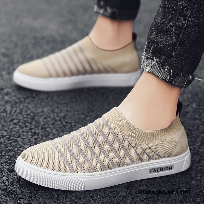 Męskie Mokasyny Online Buty Lato Buty Na Deskorolke 2019 Siatkowe Biały