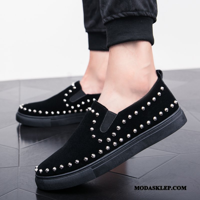 Męskie Mokasyny Online Buty Na Deskorolke Wszystko Pasuje Tendencja Męska Slip On Czarny Czerwony