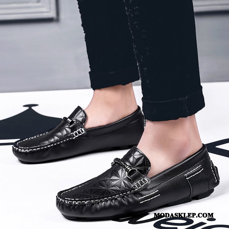 Męskie Mokasyny Online Casual Młodzież Lato Buty Żeglarskie 2019 Biały Czarny